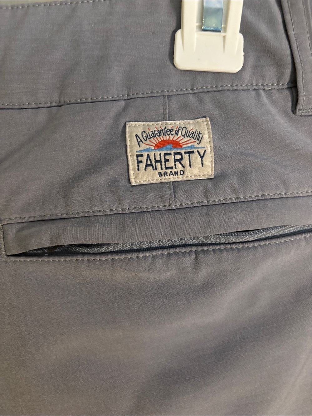 Faherty Men's Light Gray Flat-Front Performance Shorts
